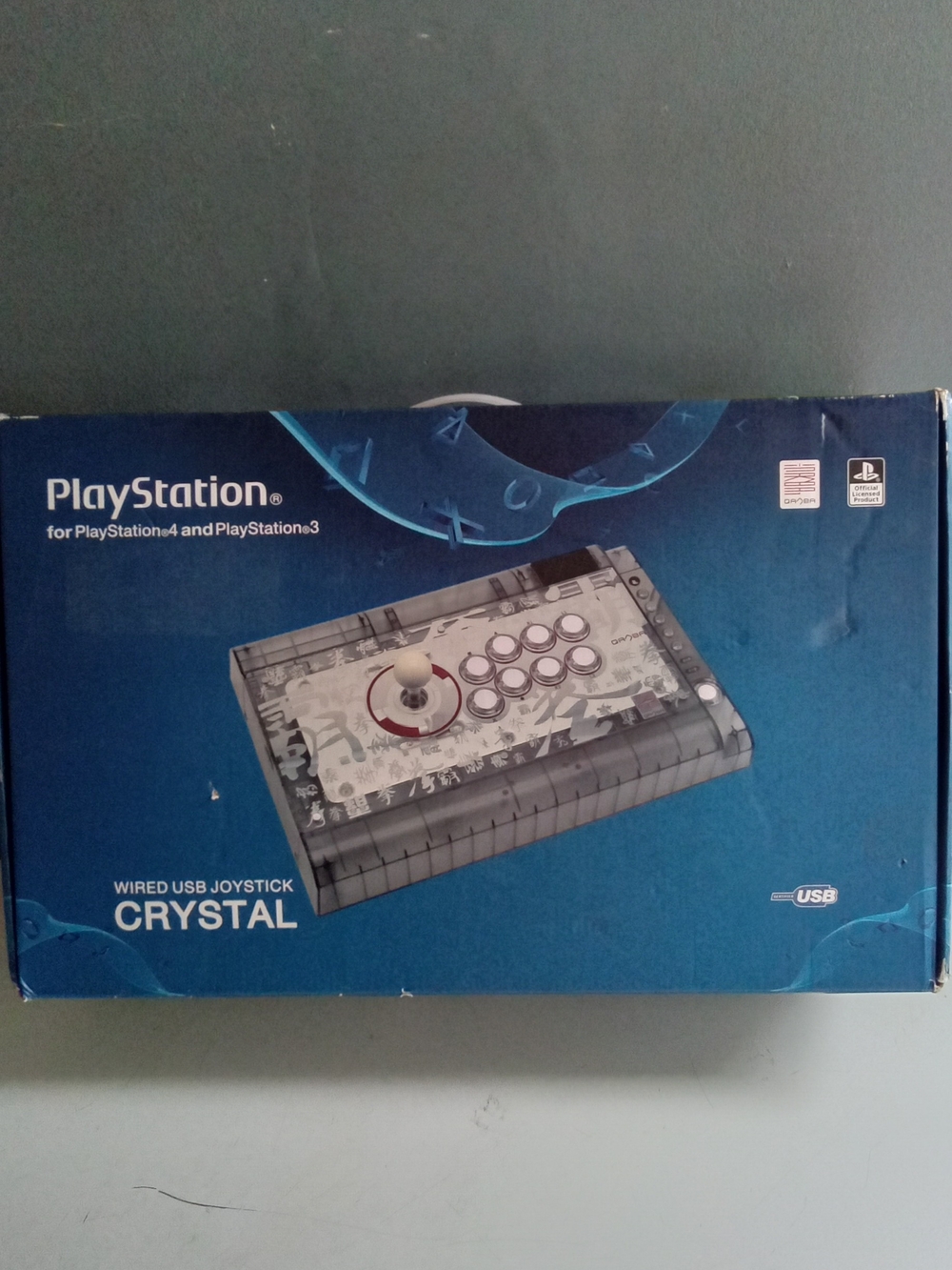 NBA Clear Crystal Wired USB Arcade Joystick with White Buttons